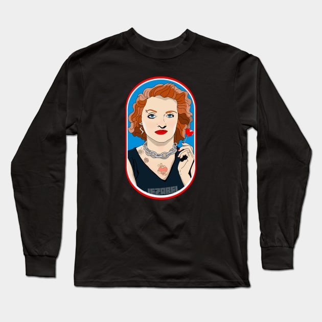 Bette Davis Tattooed Long Sleeve T-Shirt by Malakian Art